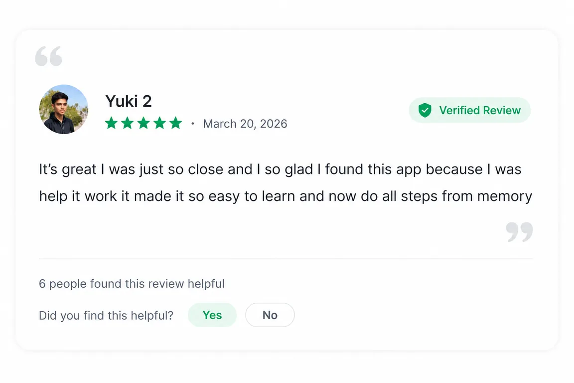 User review of Rubiks Cube Solver from Google Play (review 3 of 18)