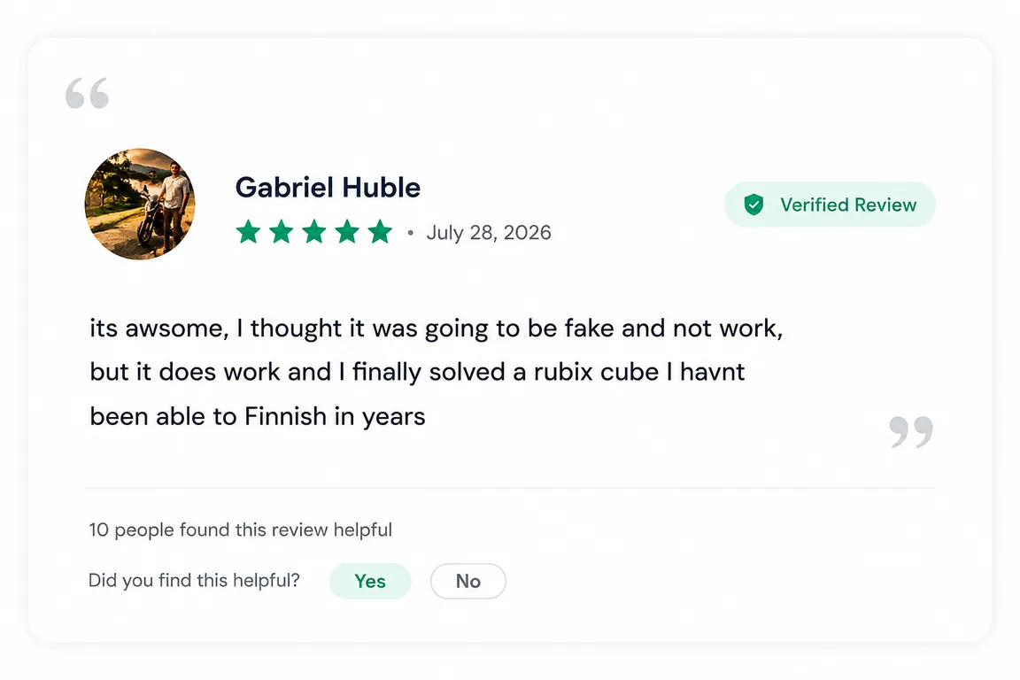 User review of Rubiks Cube Solver from Google Play (review 9 of 18)