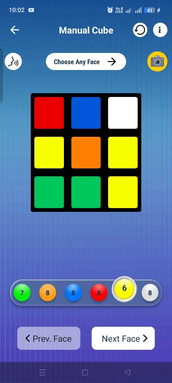 Rubiks Cube Solver manual cube input screen