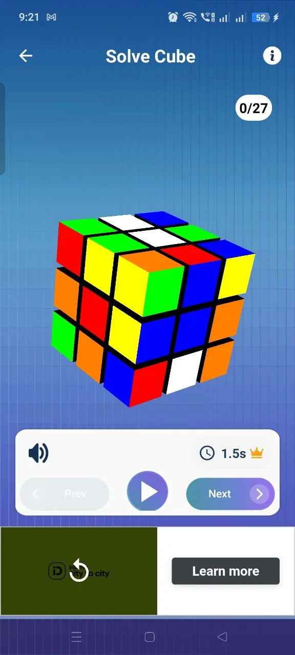 Rubiks Cube Solver step-by-step solution screen